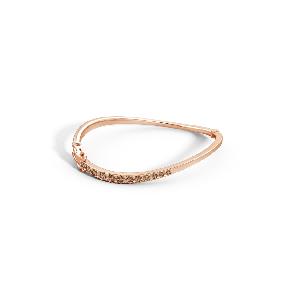 4mm AAA Natori x Angara Shangri-la - Brush Stroke Half Coffee Diamond Studded Shangri-La Bracelet in Rose Gold lifestyle