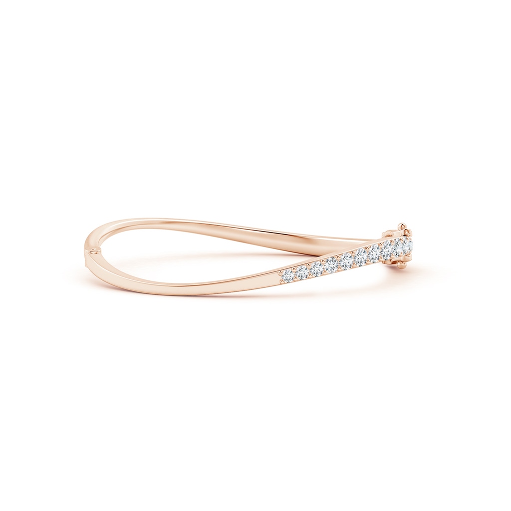 4mm HSI2 Natori x Angara Shangri-la - Brush Stroke Half Diamond Studded Shangri-La Bracelet in Rose Gold