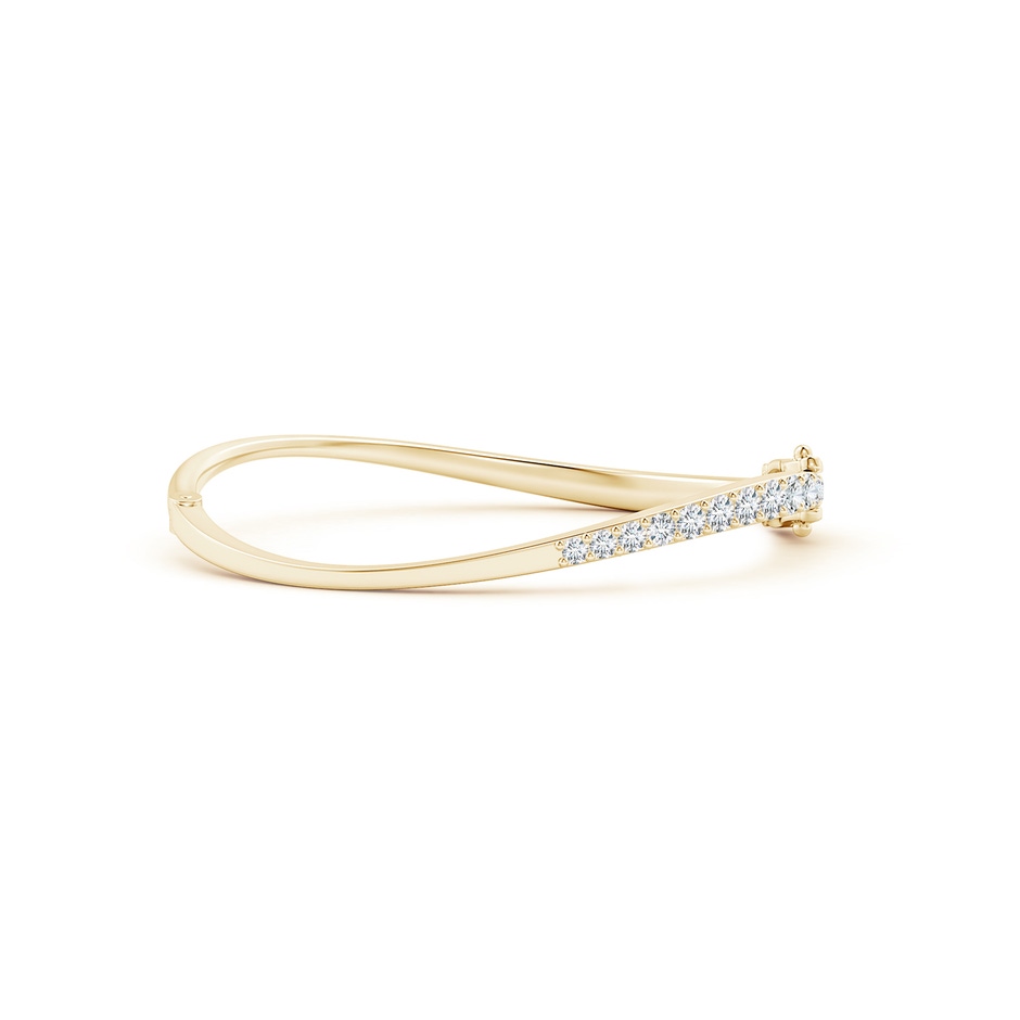 4mm HSI2 Natori x Angara Shangri-la - Brush Stroke Half Diamond Studded Shangri-La Bracelet in Yellow Gold 