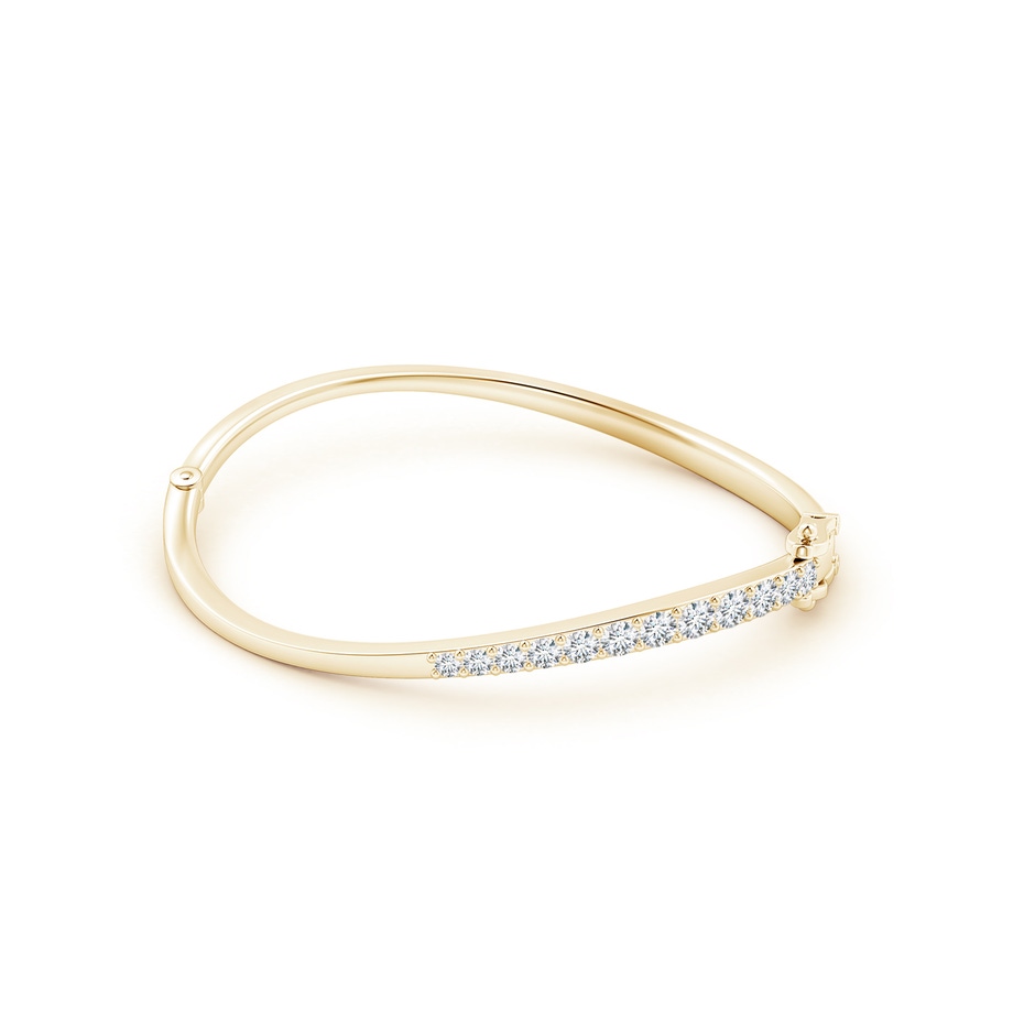 4mm HSI2 Natori x Angara Shangri-la - Brush Stroke Half Diamond Studded Shangri-La Bracelet in Yellow Gold side-1