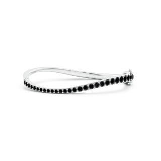 3.7mm AA Natori x Angara Shangri-la - Brush Stroke Black Diamond Shangri-La Bracelet in White Gold