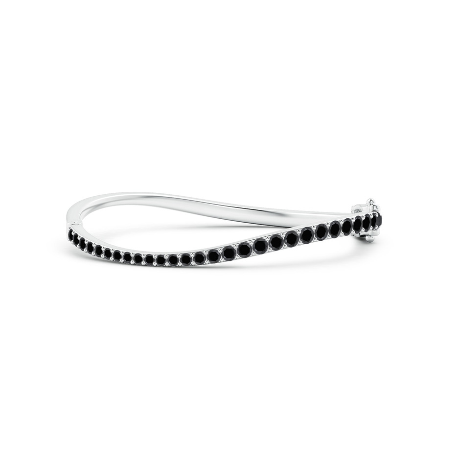 3.7mm AA Natori x Angara Shangri-la - Brush Stroke Black Diamond Shangri-La Bracelet in White Gold 