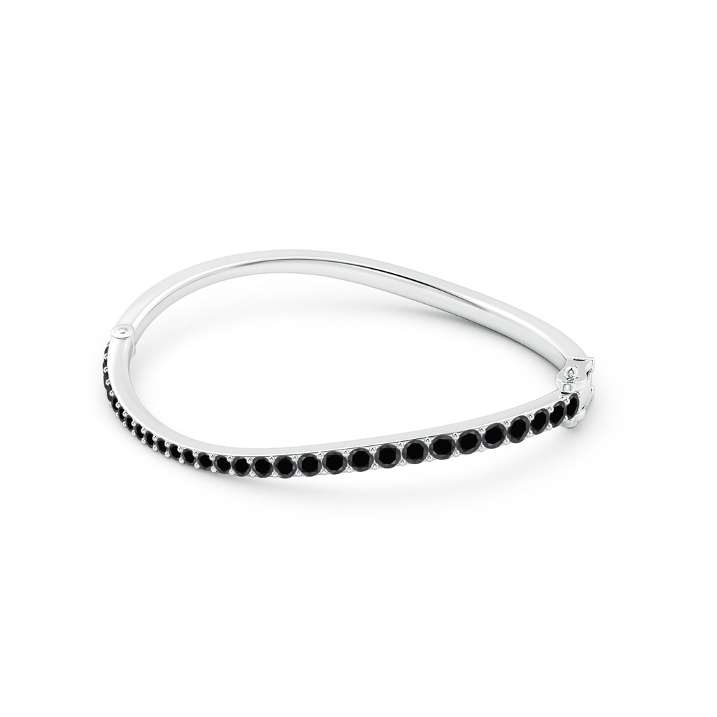 3.7mm AA Natori x Angara Shangri-la - Brush Stroke Black Diamond Shangri-La Bracelet in White Gold Side-1