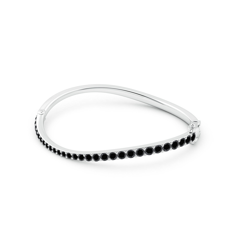 3.7mm AA Natori x Angara Shangri-la - Brush Stroke Black Diamond Shangri-La Bracelet in White Gold side-1