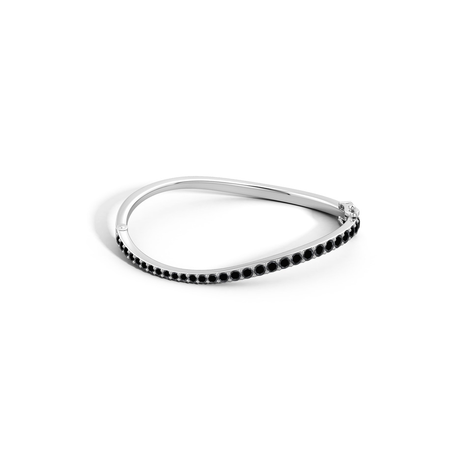 3.7mm AA Natori x Angara Shangri-la - Brush Stroke Black Diamond Shangri-La Bracelet in White Gold lifestyle