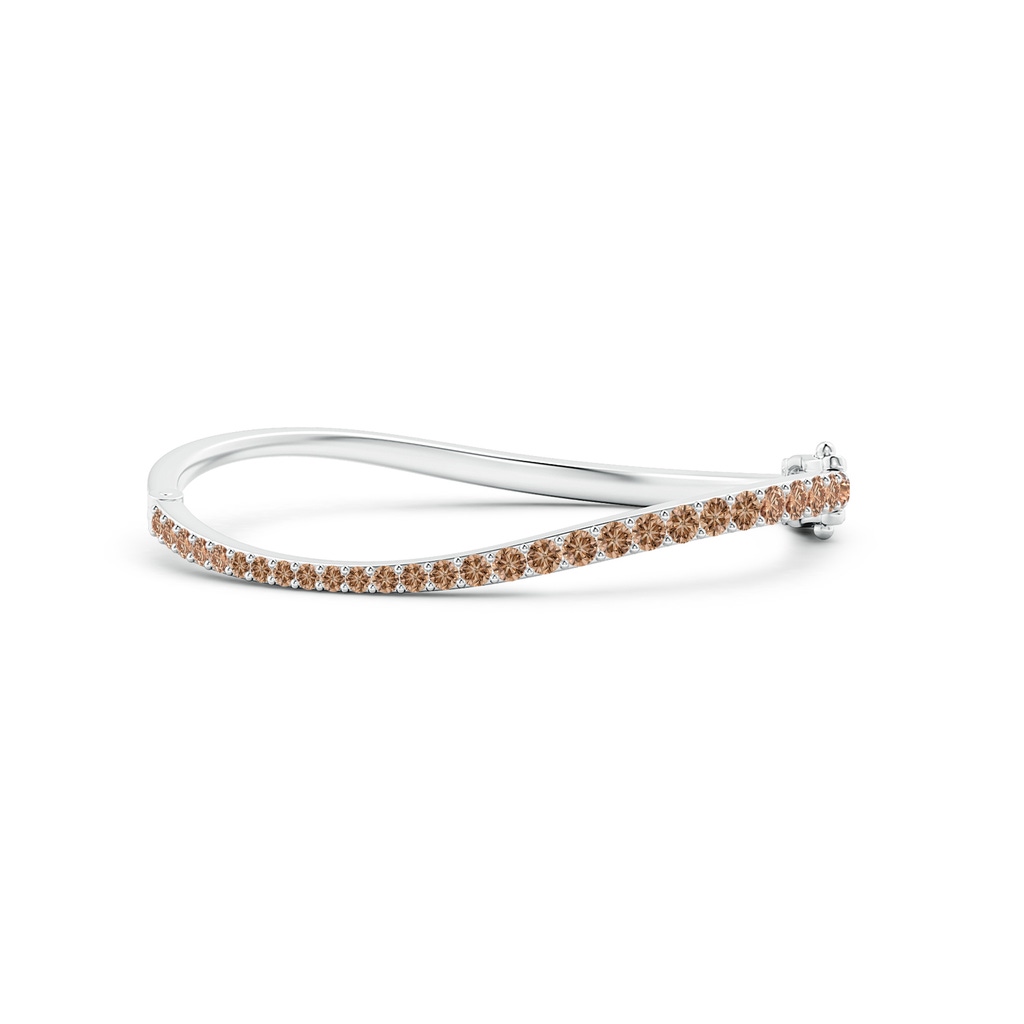 3.7mm AAA Natori x Angara Shangri-la - Brush Stroke Coffee Diamond Shangri-La Bracelet in White Gold