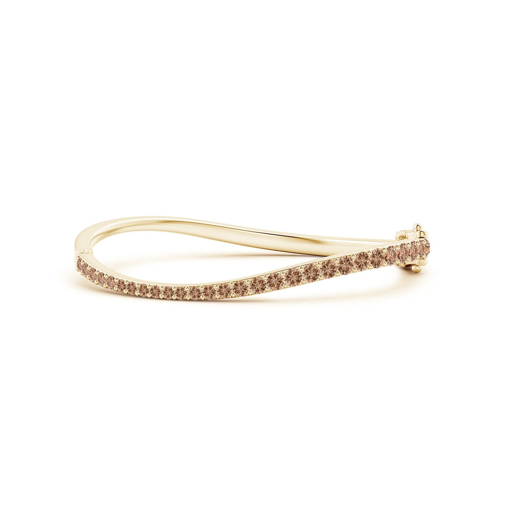 3.7mm AAA Natori x Angara Shangri-la - Brush Stroke Coffee Diamond Shangri-La Bracelet in Yellow Gold