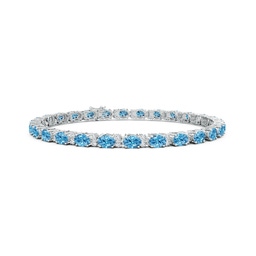 Tennis White Gold Blue Diamond Bracelets