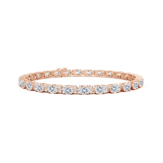 4x3mm GVS2 Classic Oval Diamond Tennis Bracelet With Accents in 18K Rose Gold