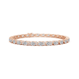 4x3mm HSI2 Classic Oval Diamond Tennis Bracelet With Accents in 18K Rose Gold