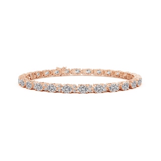 4x3mm IJI1I2 Classic Oval Diamond Tennis Bracelet With Accents in 10K Rose Gold