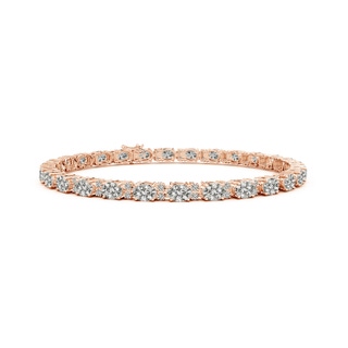 4x3mm KI3 Classic Oval Diamond Tennis Bracelet With Accents in 10K Rose Gold