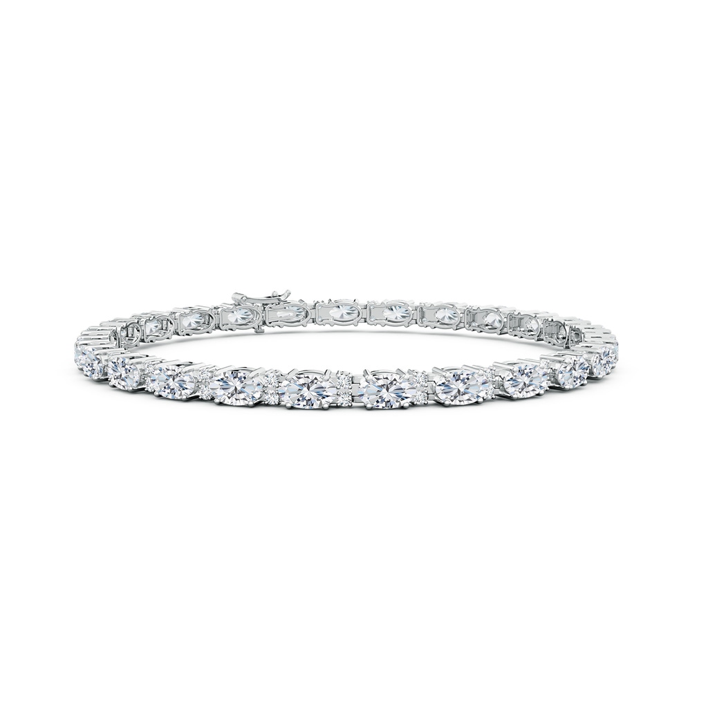5x3mm GVS2 Classic Oval Diamond Tennis Bracelet With Accents in White Gold