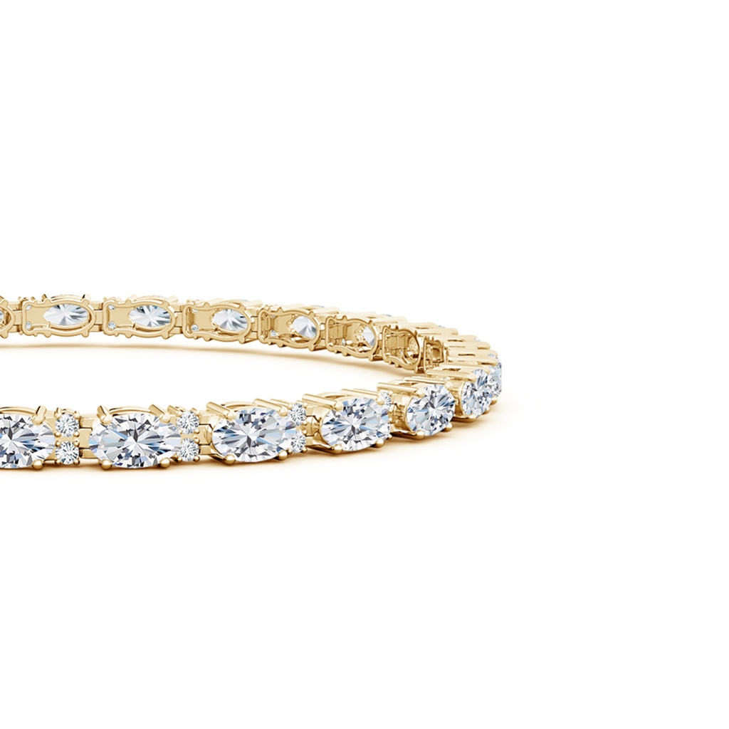 5x3mm GVS2 Classic Oval Diamond Tennis Bracelet With Accents in Yellow Gold Side 199
