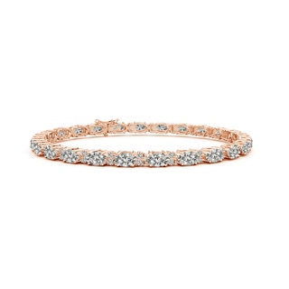 5x3mm KI3 Classic Oval Diamond Tennis Bracelet With Accents in Rose Gold