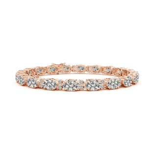 6x4mm KI3 Classic Oval Diamond Tennis Bracelet With Accents in 18K Rose Gold