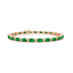 Tennis Rose Gold Emerald Bracelets