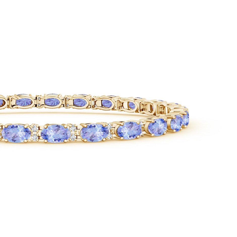 5x3mm AA Classic Oval Tanzanite and Diamond Tennis Bracelet in Yellow Gold side-1