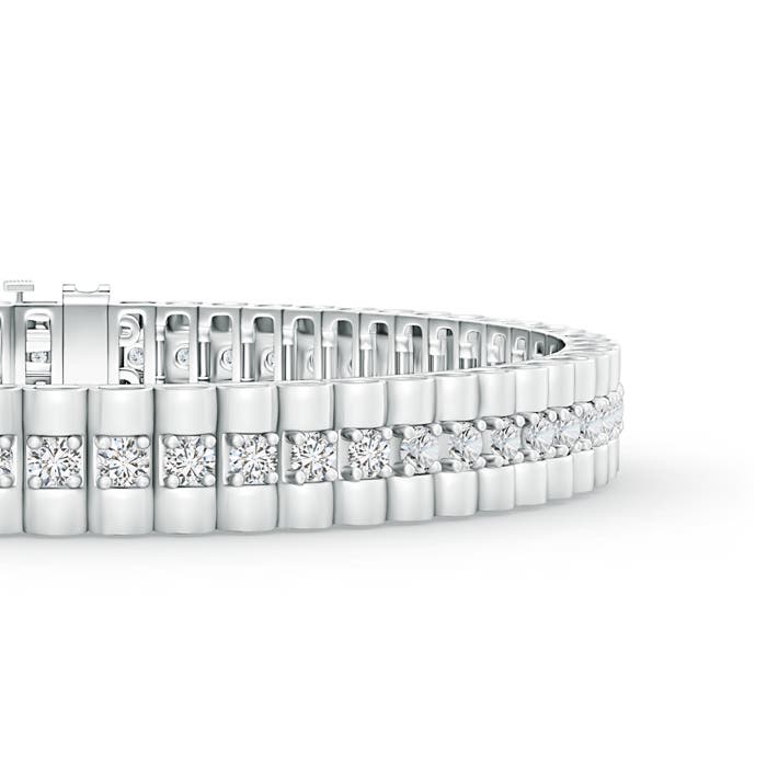 2.2mm HSI2 Prong-Set Diamond Link Bracelet in White Gold - side 1