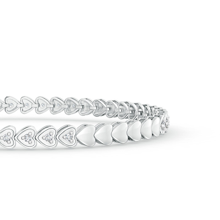 1.3mm GVS2 Diamond Stackable Bracelet with Heart-Shaped Motifs in White Gold product image