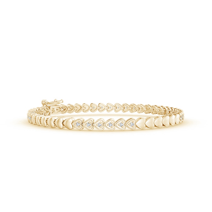 1.3mm GVS2 Diamond Stackable Bracelet with Heart-Shaped Motifs in Yellow Gold