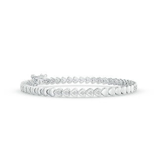 1.3mm HSI2 Diamond Stackable Bracelet with Heart-Shaped Motifs in 9K White Gold