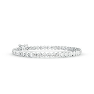 1.3mm IJI1I2 Diamond Stackable Bracelet with Heart-Shaped Motifs in 9K White Gold