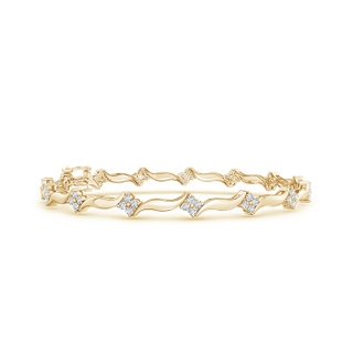 1.55mm GVS2 Diamond Clustre Wavy Link Bracelet in Yellow Gold