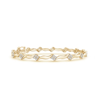 1.55mm HSI2 Diamond Clustre Wavy Link Bracelet in Yellow Gold