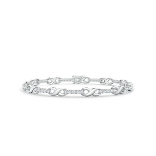 1.6mm GVS2 Diamond Infinity Linear Link Bracelet in 9K White Gold