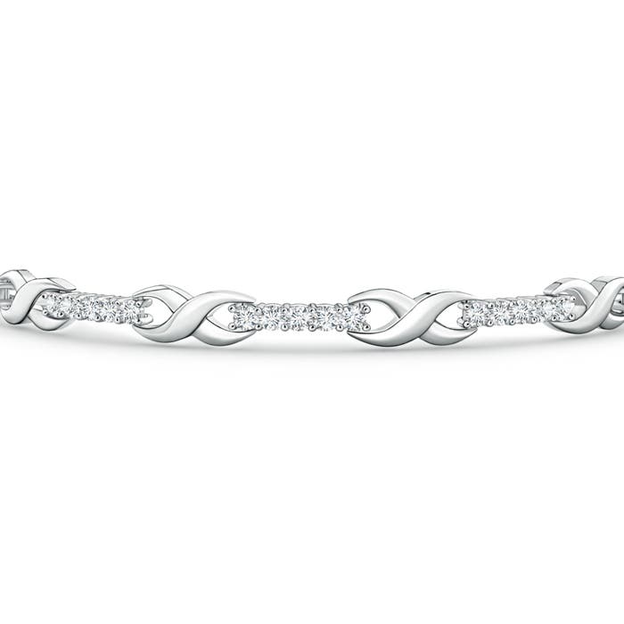 1.6mm GVS2 Diamond Infinity Linear Link Bracelet in White Gold