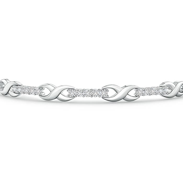 1.6mm HSI2 Diamond Infinity Linear Link Bracelet in White Gold - side 1