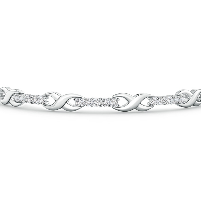 1.6mm HSI2 Diamond Infinity Linear Link Bracelet in White Gold Product Image