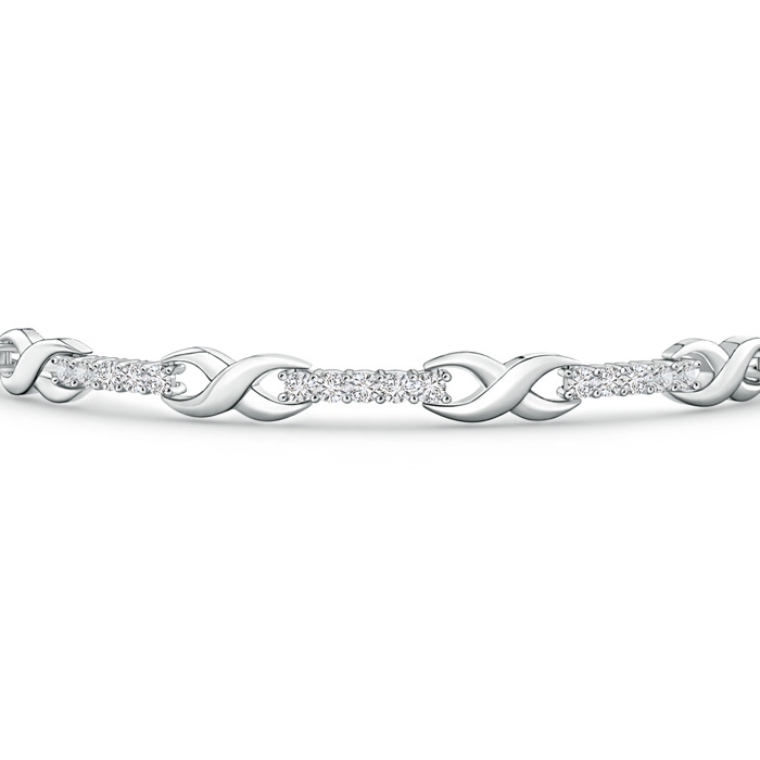 1.6mm HSI2 Diamond Infinity Linear Link Bracelet in White Gold product image