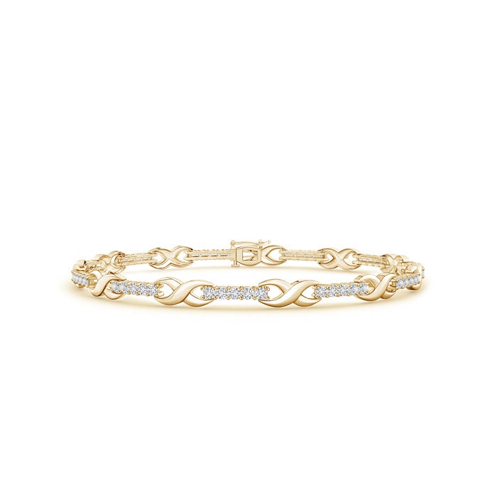 1.6mm HSI2 Diamond Infinity Linear Link Bracelet in Yellow Gold 