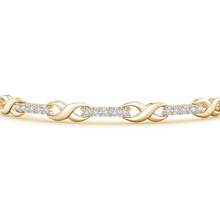 1.6mm HSI2 Diamond Infinity Linear Link Bracelet in Yellow Gold