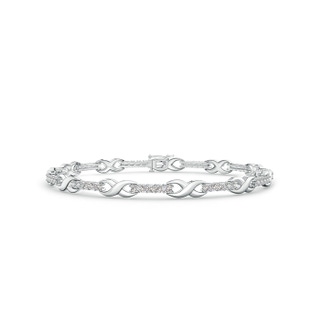 1.6mm IJI1I2 Diamond Infinity Linear Link Bracelet in White Gold