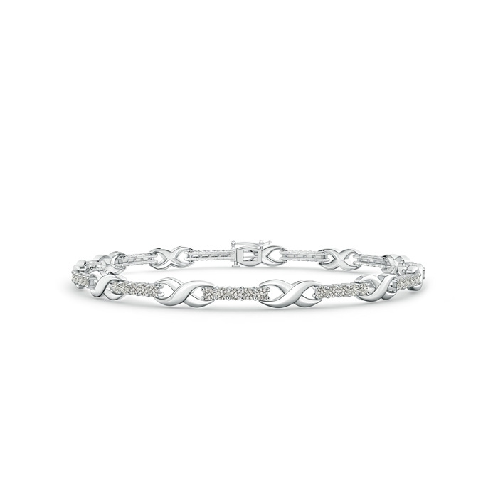 1.6mm KI3 Diamond Infinity Linear Link Bracelet in White Gold