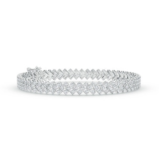 1.55mm GVS2 Diamond Encrusted Chevron Bracelet in White Gold