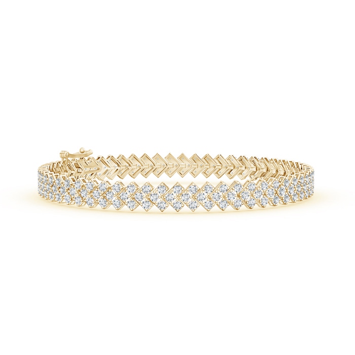 1.55mm GVS2 Diamond Encrusted Chevron Bracelet in Yellow Gold