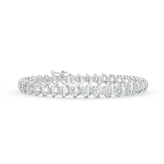 1.7mm GVS2 Spiral Illusion Diamond Stackable Bracelet in 9K White Gold