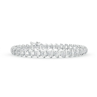 1.7mm GVS2 Spiral Illusion Diamond Stackable Bracelet in White Gold