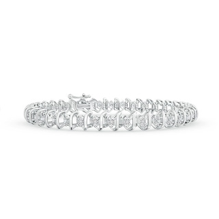 1.7mm HSI2 Spiral Illusion Diamond Stackable Bracelet in 9K White Gold