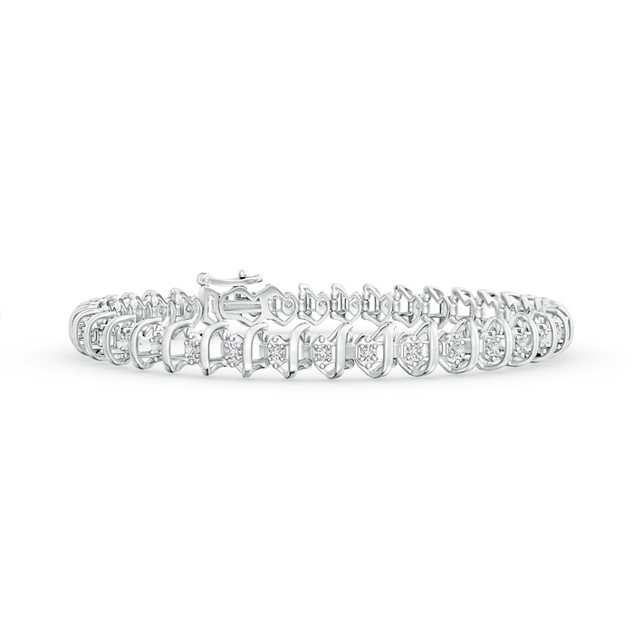1.7mm HSI2 Spiral Illusion Diamond Stackable Bracelet in White Gold