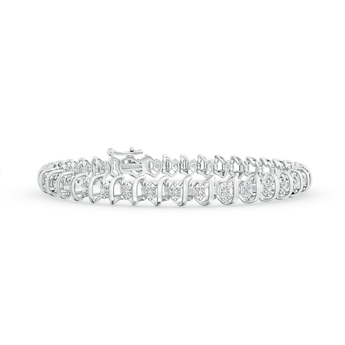 1.7mm HSI2 Spiral Illusion Diamond Stackable Bracelet in White Gold 