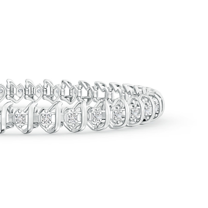 1.7mm HSI2 Spiral Illusion Diamond Stackable Bracelet in White Gold Product Image