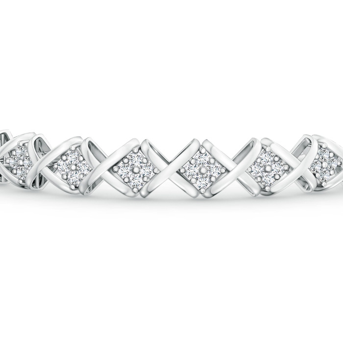 1.6mm GVS2 Diamond Floral Clustre 'XO' Bracelet in White Gold Product Image