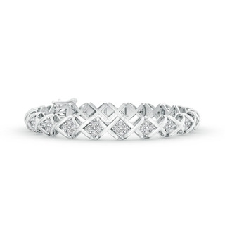 1.6mm HSI2 Diamond Floral Clustre 'XO' Bracelet in White Gold