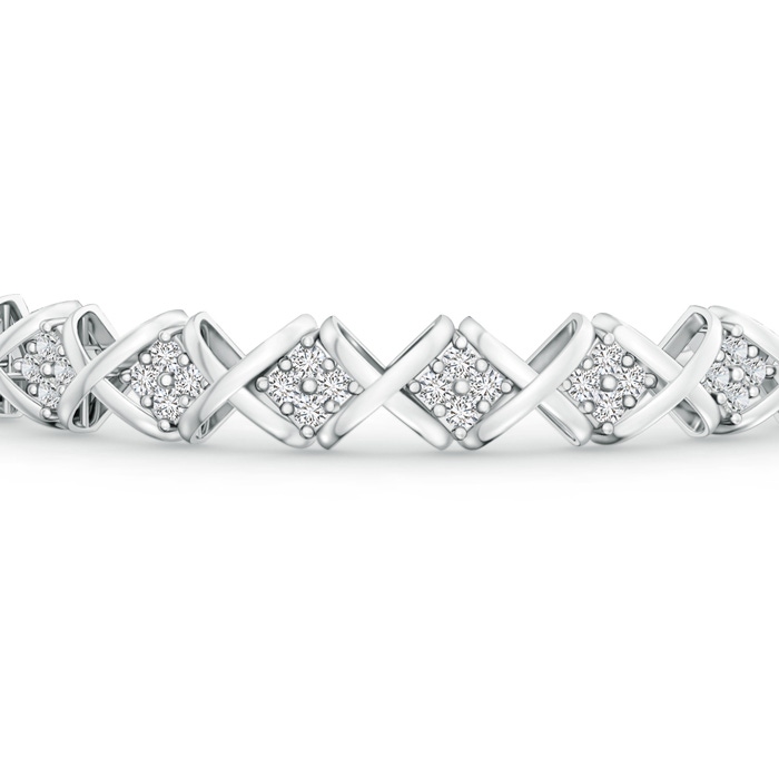 1.6mm HSI2 Diamond Floral Clustre 'XO' Bracelet in White Gold Product Image