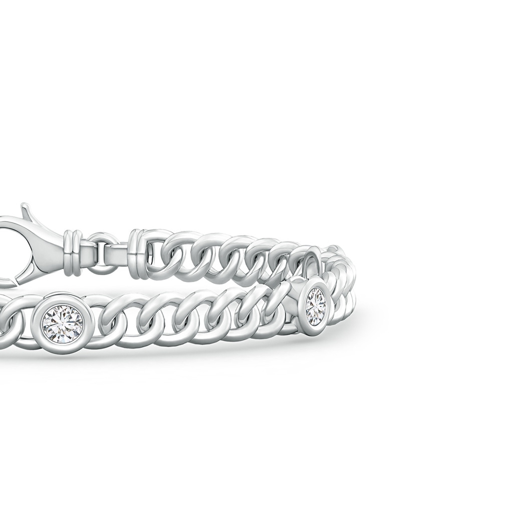 3.5mm HSI2 Bezel-Set Diamond Curb Chain Link Bracelet in White Gold - side 199